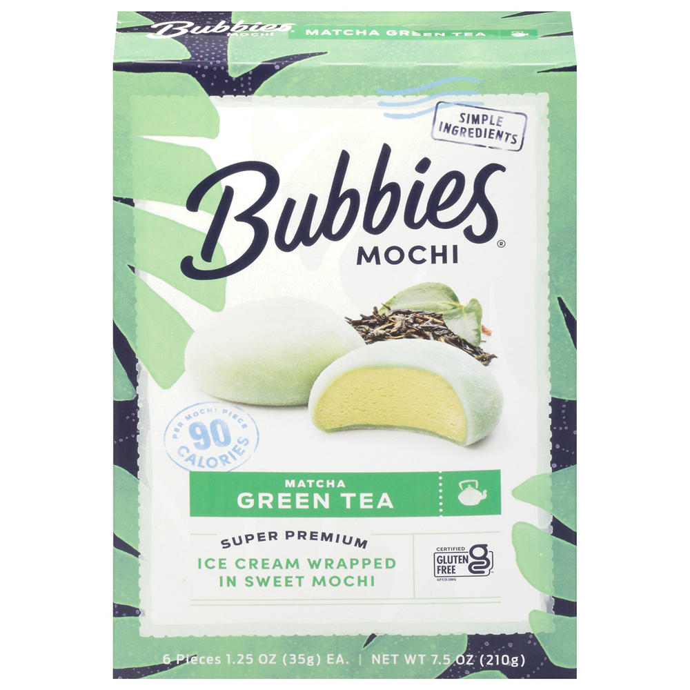 Bubbies Mochi Green Tea Ice Cream, 6 ct