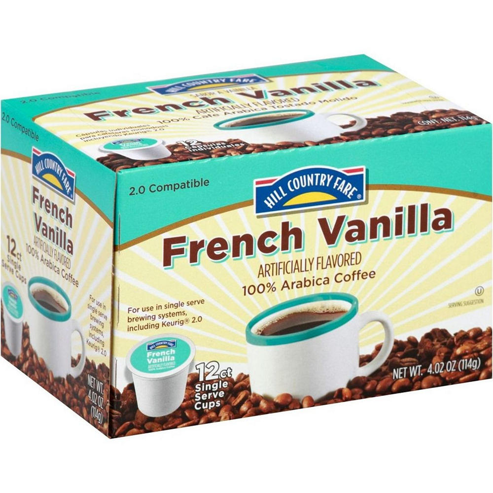Hill Country Fare French Vanilla Single Serve Coffee Cups, 12 ct