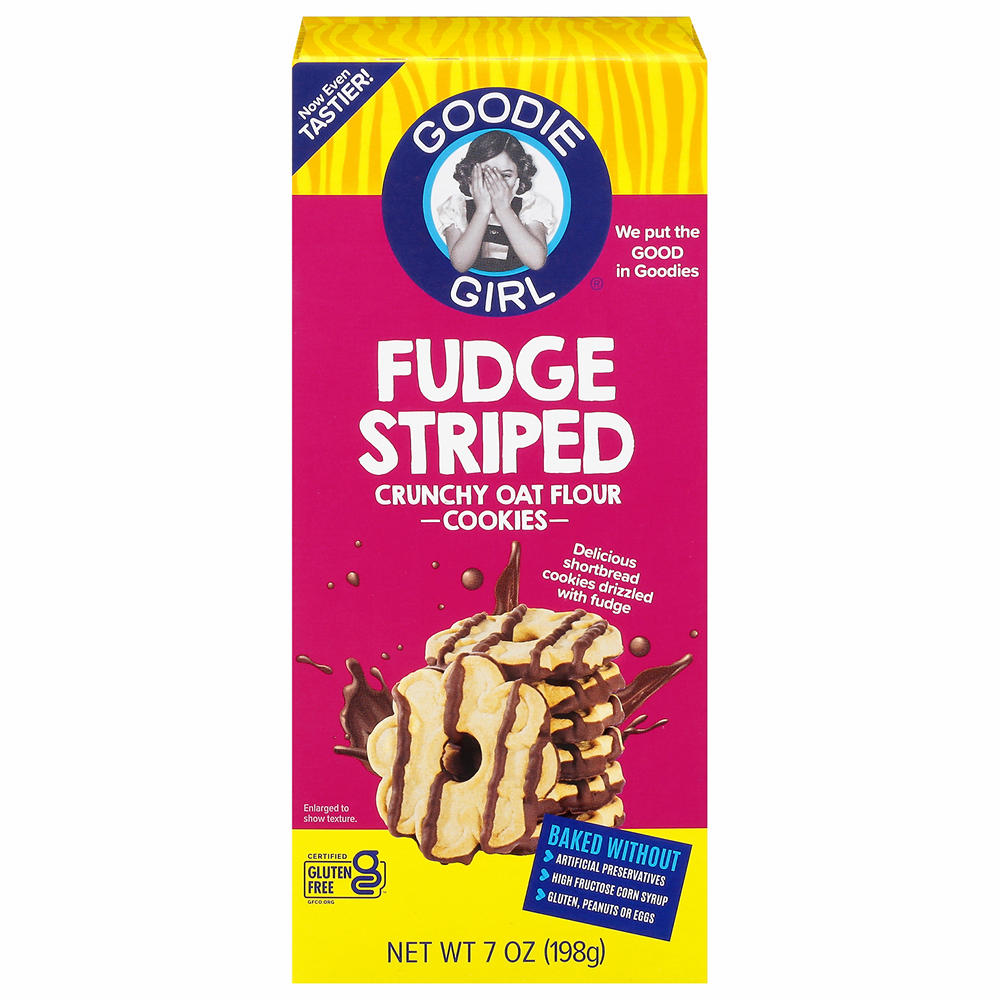 Goodie Girl Gluten Free Fudge Striped Cookies, 7 oz