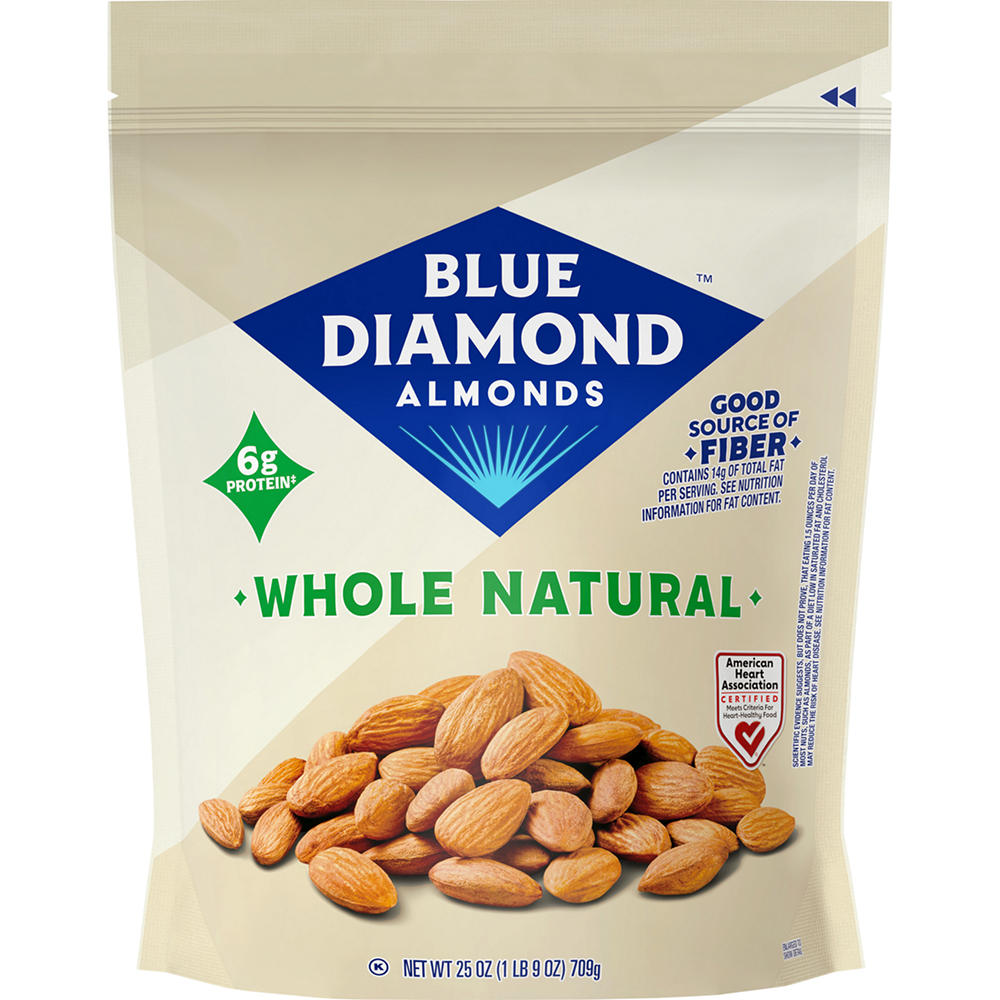 Blue Diamond Whole Natural Almonds, 25 oz