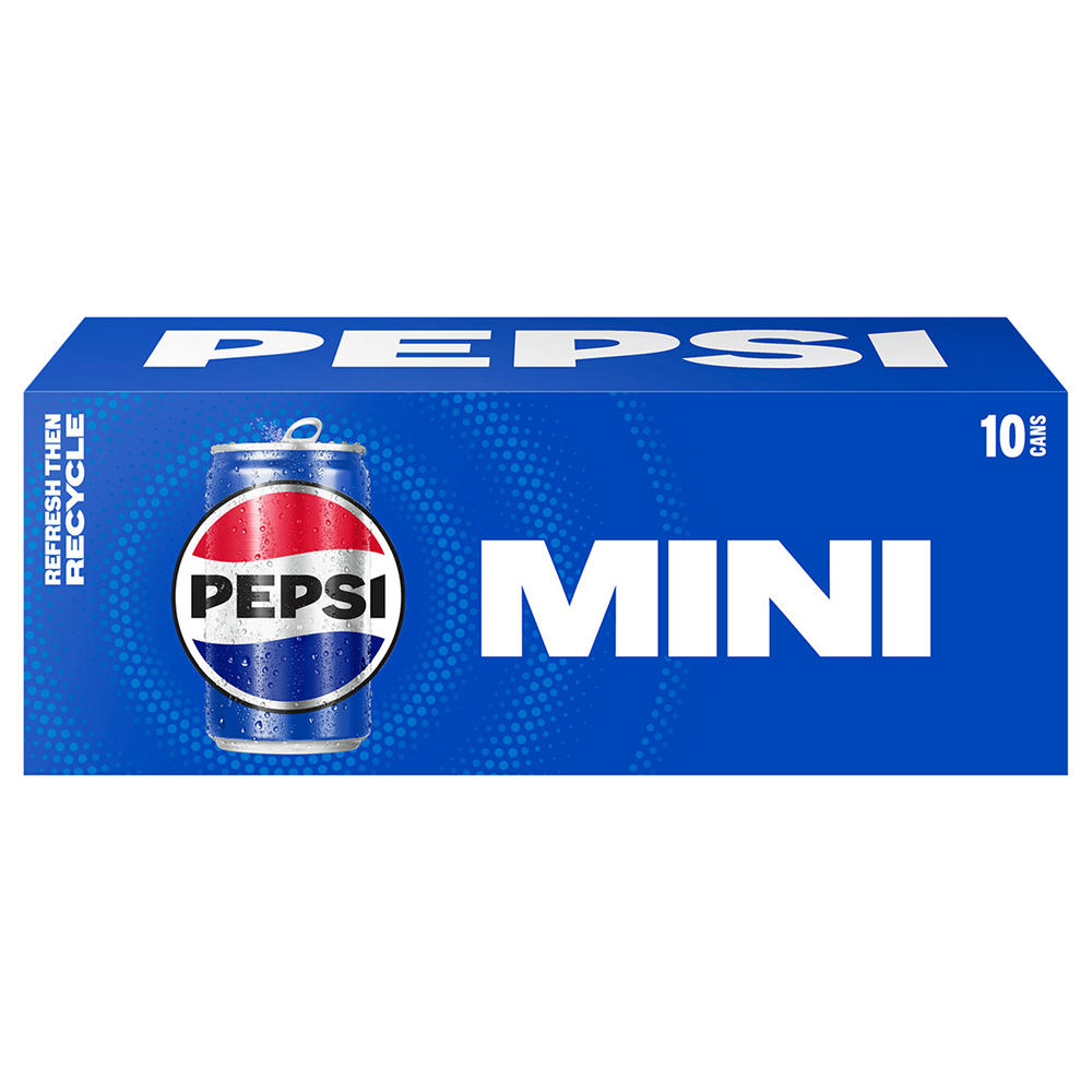 Pepsi Cola Soda Soft Drink 10 pk Mini Cans, 7.5 oz