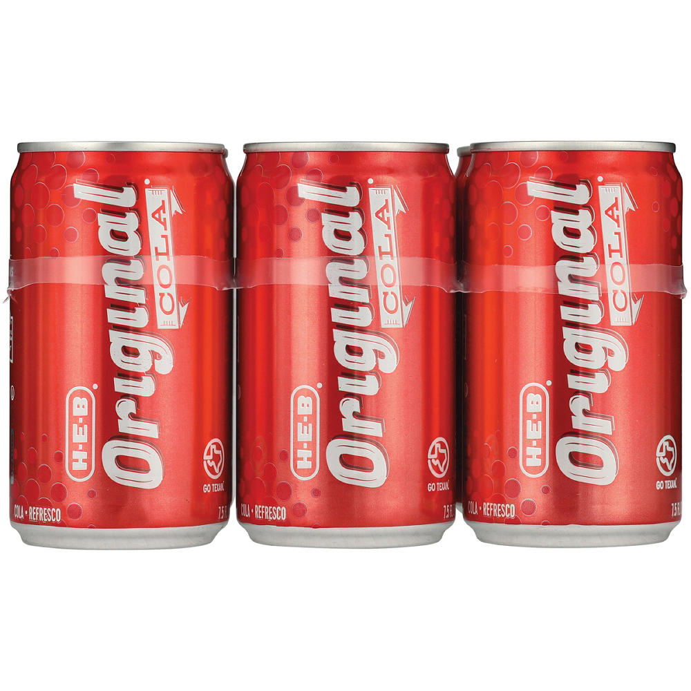 H-E-B Original Cola 6 pk Mini Cans, 7.5 oz