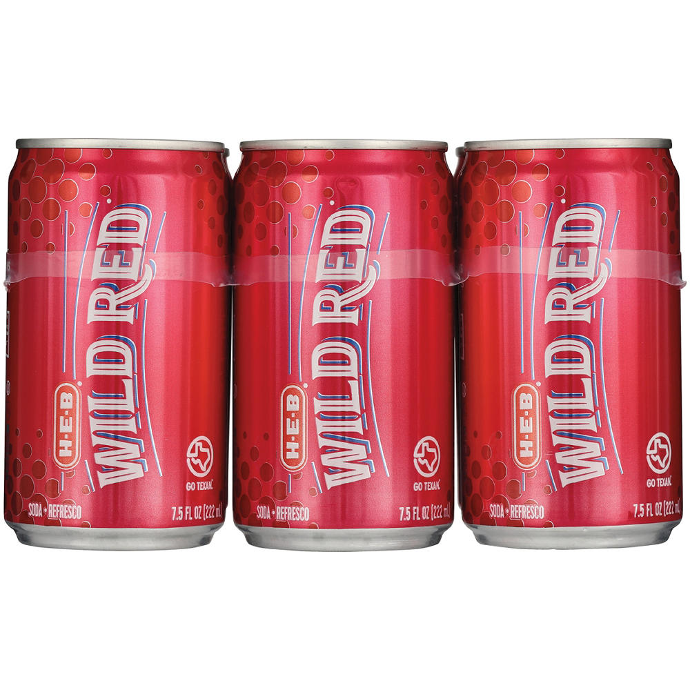 H-E-B Wild Red Soda 6 pk Mini Cans, 7.5 oz