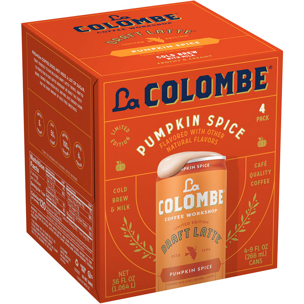 La Colombe Pumpkin Spice Draft Latte Cold Brew with Milk 4 pk Cans, 9 oz
