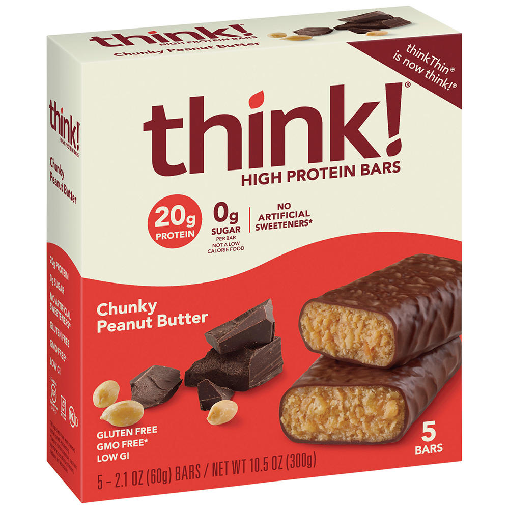 think! 20g Protein Bars - Chunky Peanut Butter, 5 ct