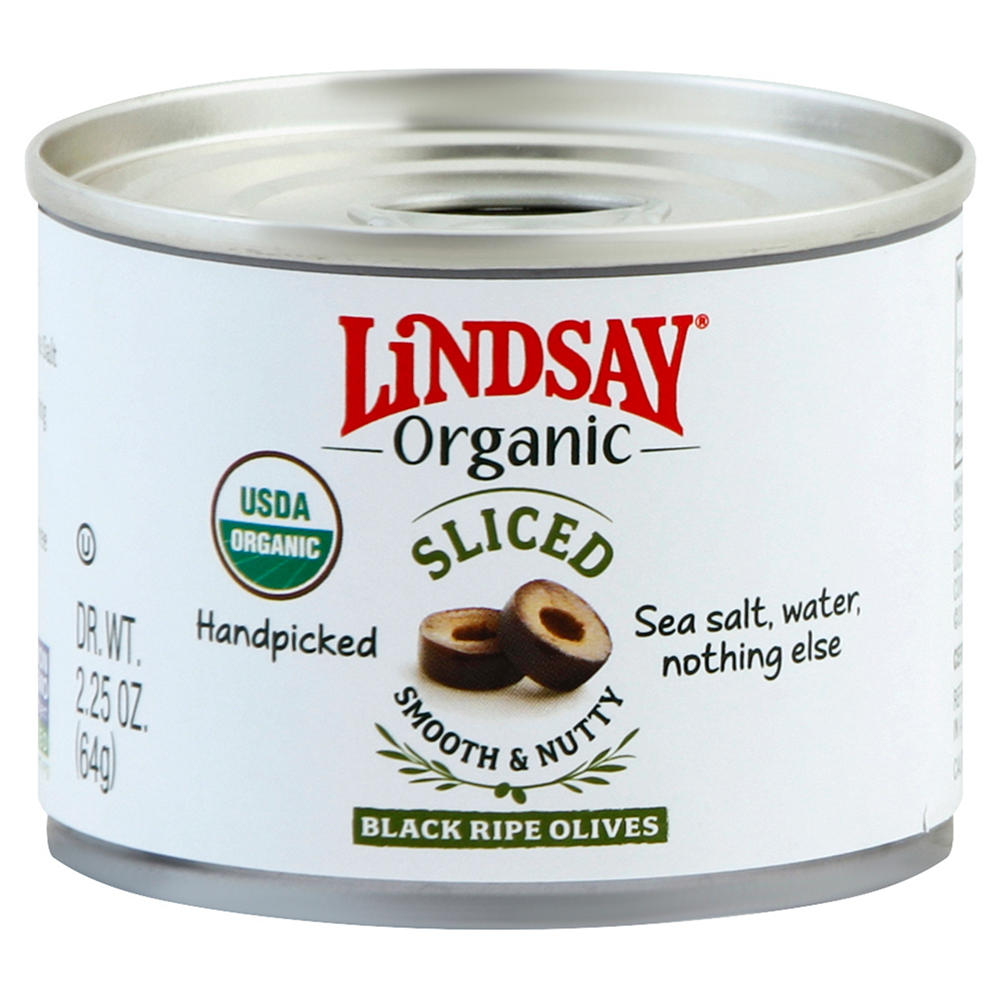 Lindsay Organic Sliced Black Ripe Olives, 2.25 oz