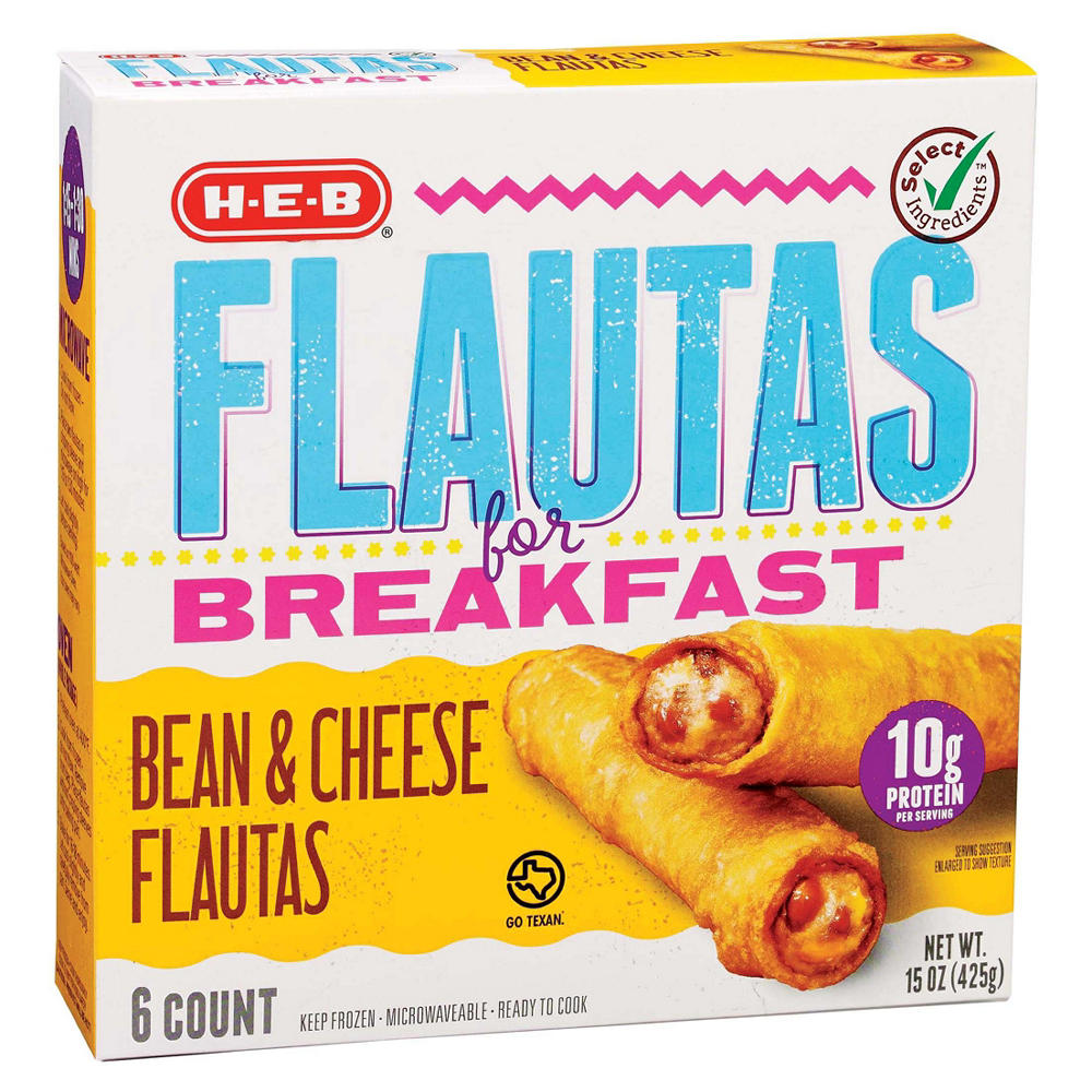 H-E-B Frozen Breakfast Flautas - Bean & Cheese, 6 ct
