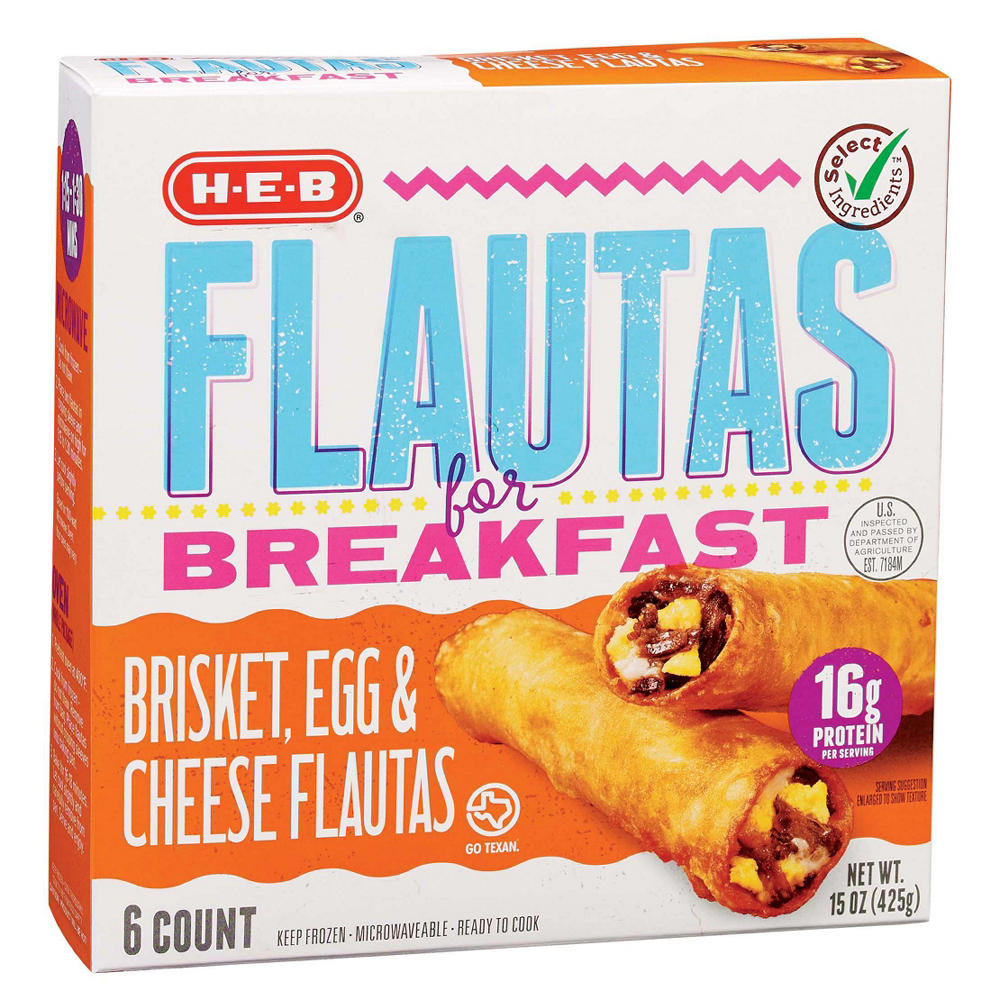 H-E-B 16g Protein Breakfast Flautas - Brisket, Egg & Cheese, 6 ct