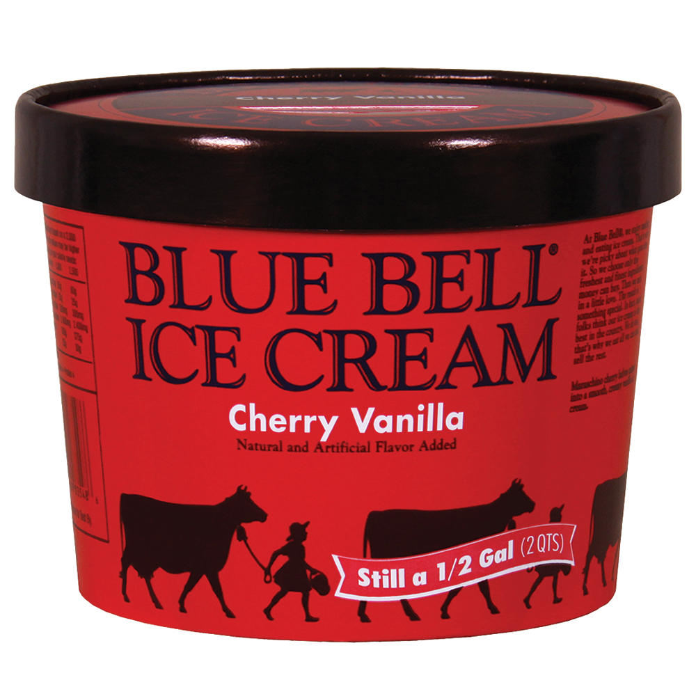 Blue Bell Cherry Vanilla Ice Cream, 1/2 gal