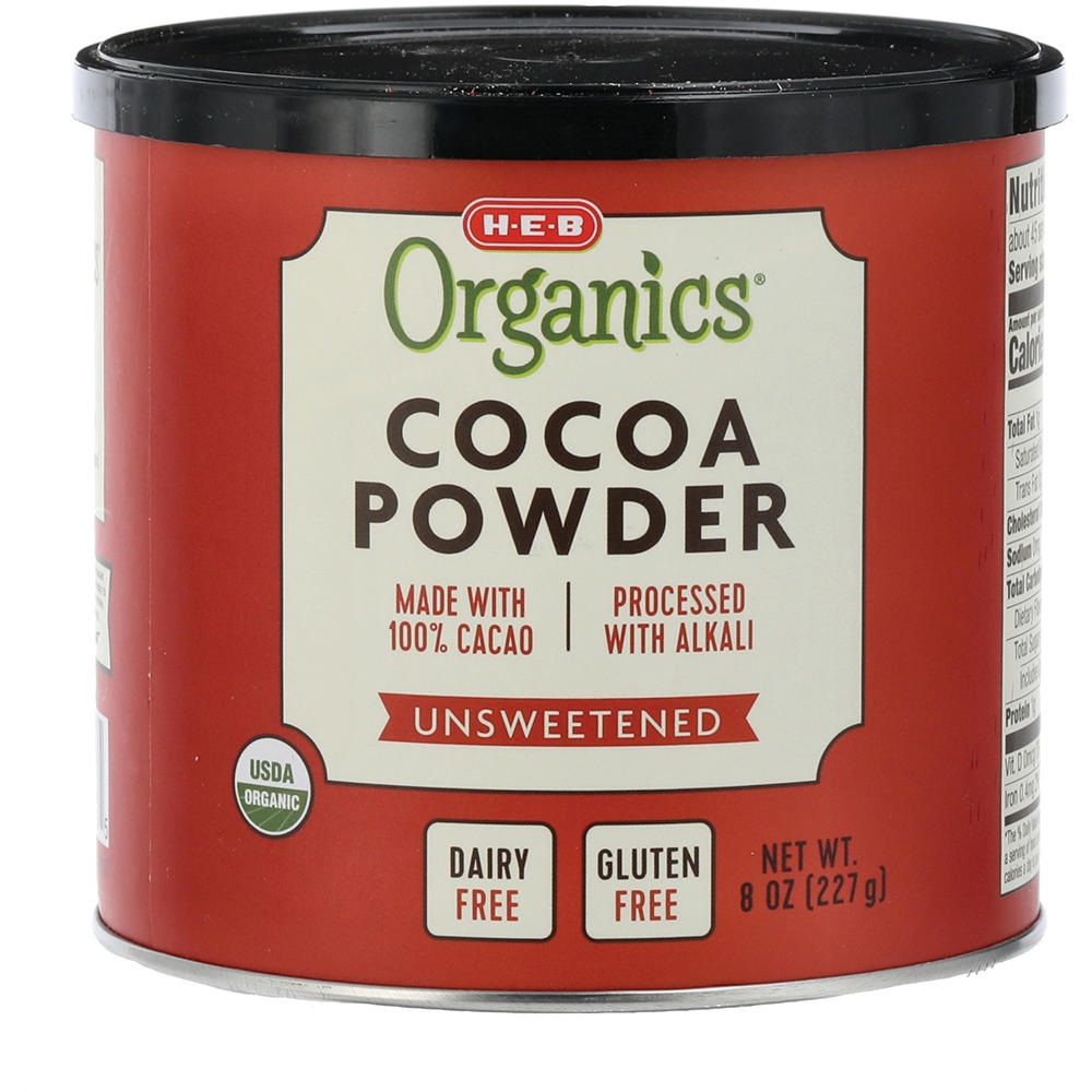 H-E-B Organics 100% Unsweetened Cocoa Powder, 8 oz