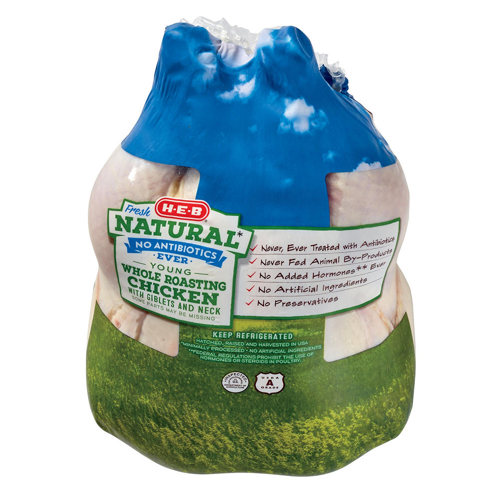 H-E-B Natural Fresh Whole Roasting Chicken, Avg. 6.44 lbs