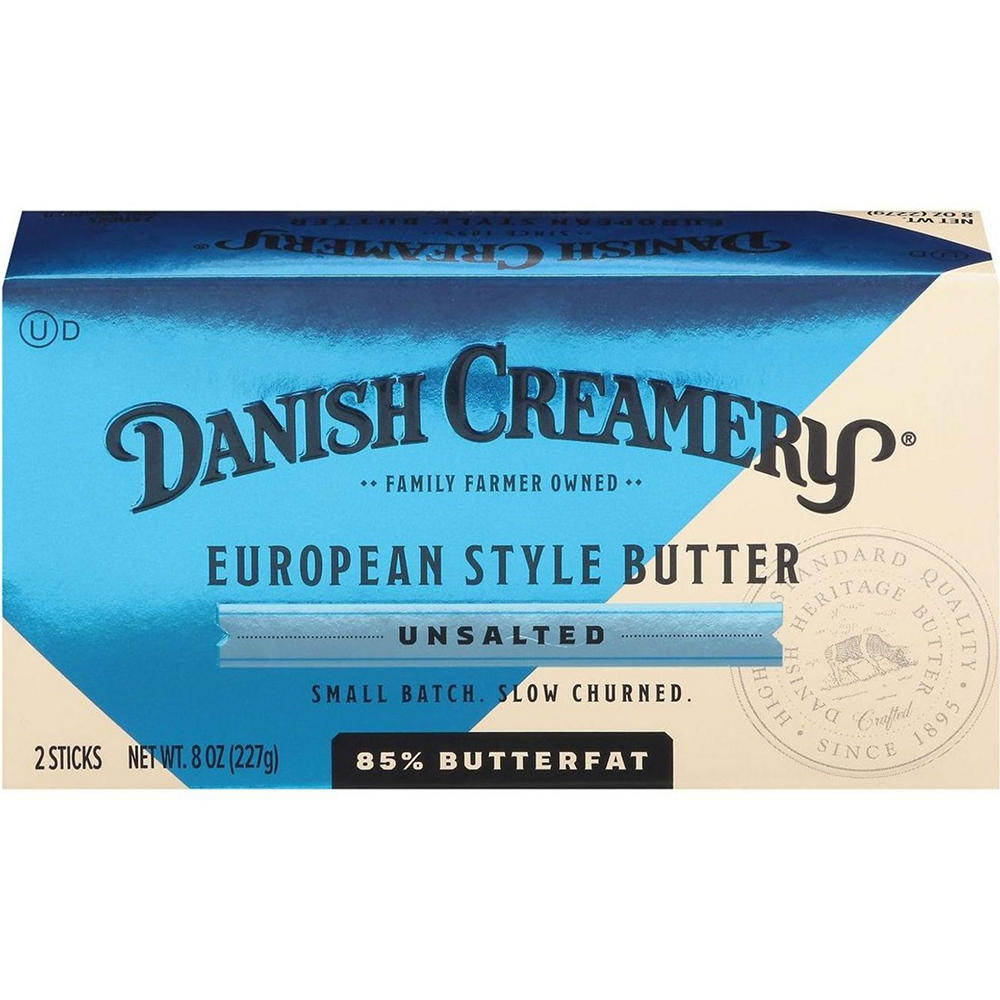 Danish Creamery Unsalted European Style Butter Sticks, 2 ct