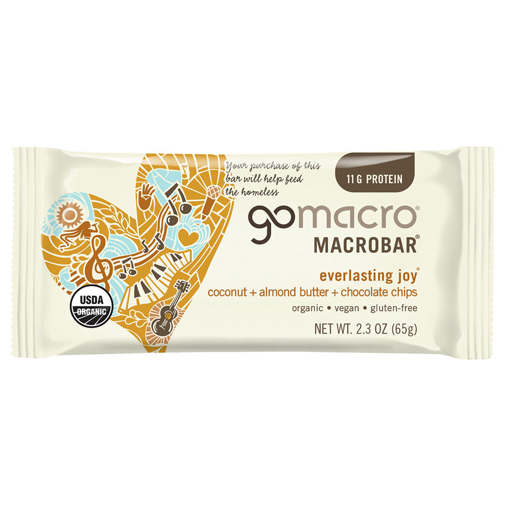 GoMacro 11g Protein Macrobar - Coconut + Almond Butter + Chocolate Chip, 2.3 oz