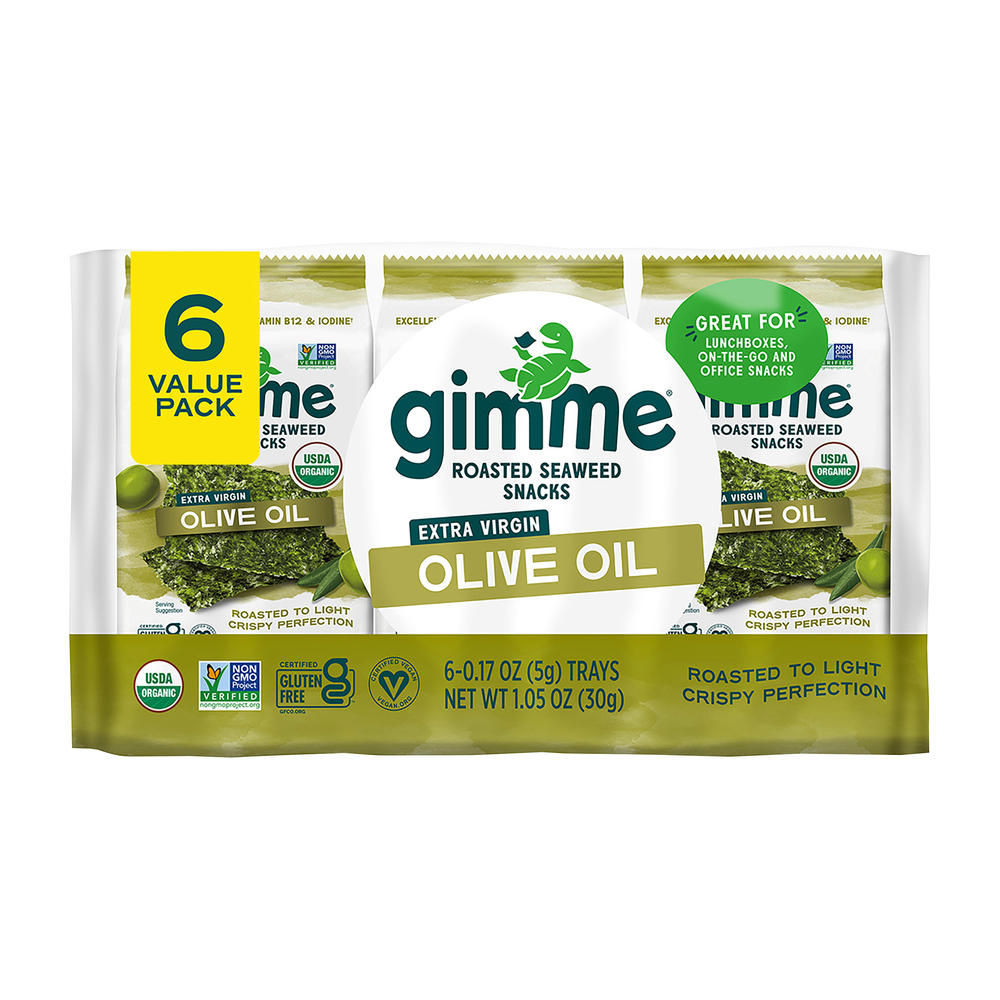 gimme Roasted Seaweed Snacks - Extra Virgin Olive Oil, 6 ct