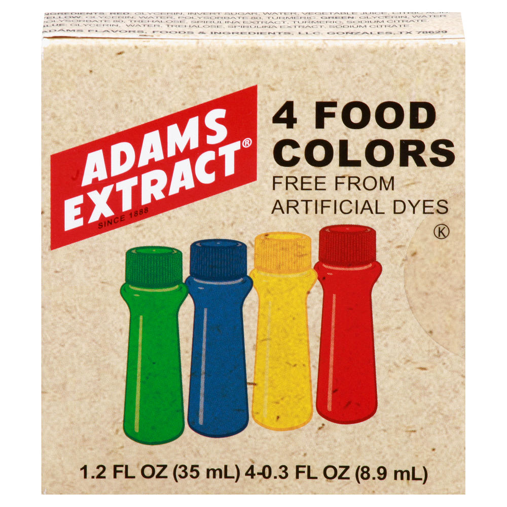 Adams Extract Dye-Free Food Coloring, 4 ct
