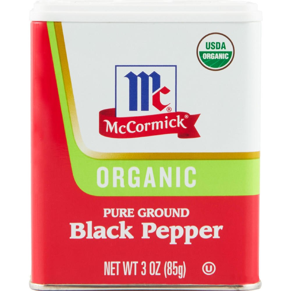McCormick Ground Organic Black Pepper, 3 oz