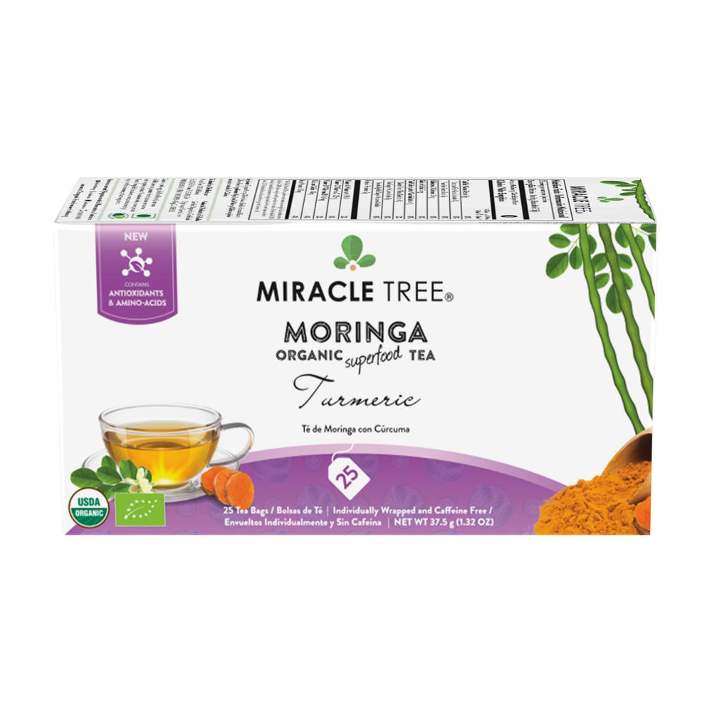 Miracle Tree Organic Turmeric Moringa Tea Bags, 25 ct