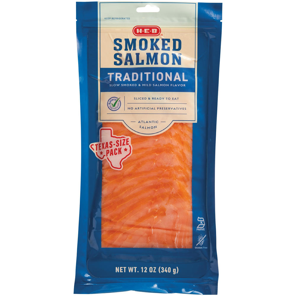 H-E-B Smoked Atlantic Salmon – Traditional - Texas-Size Pack, 12 oz