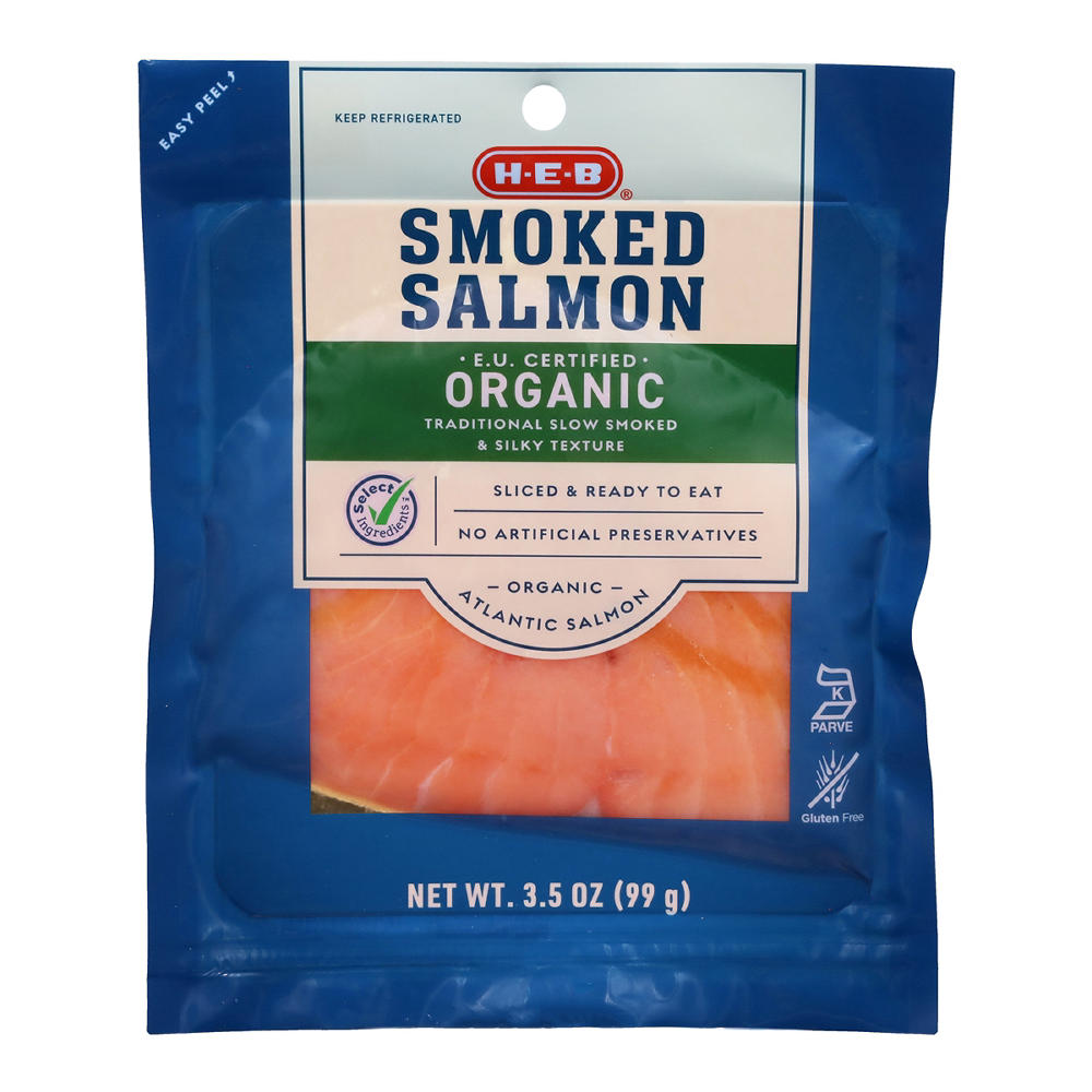 H-E-B Organic Smoked Atlantic Salmon – Traditional, 3.5 oz