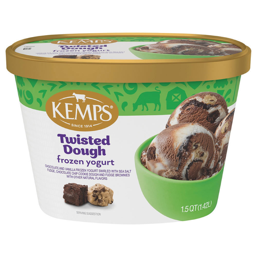 Kemps Twisted Dough Frozen Yogurt, 1.5 qt