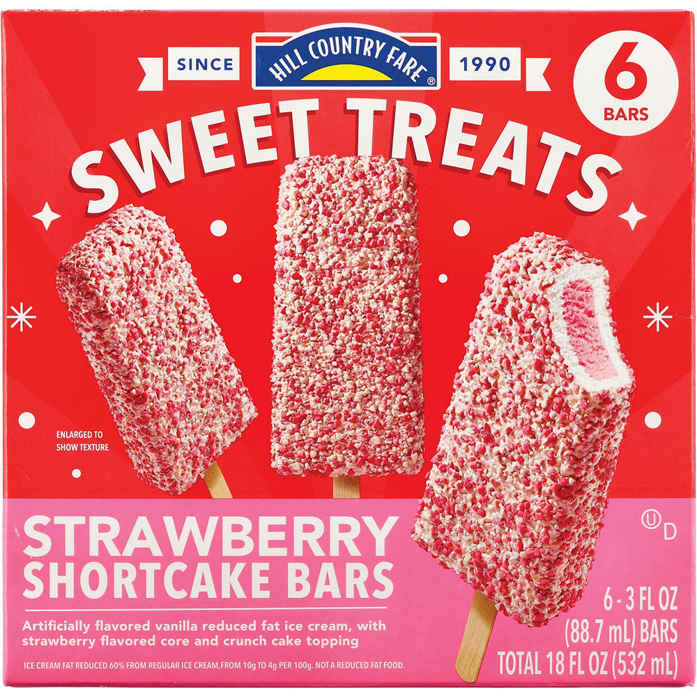 Hill Country Fare Sweet Treats Strawberry Shortcake Ice Cream Bars, 6 ct