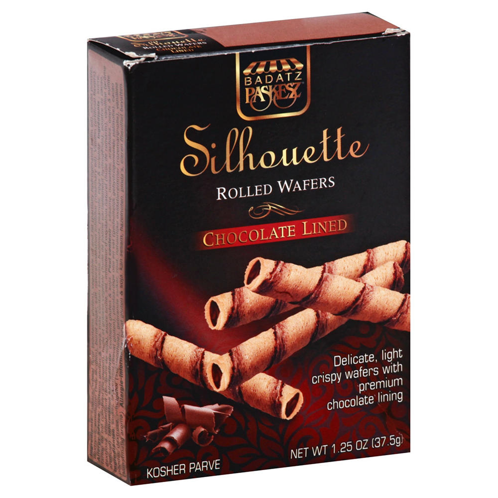 Paskesz Kosher Silhouette Chocolate Lined Rolled Wafers, 1.25 oz