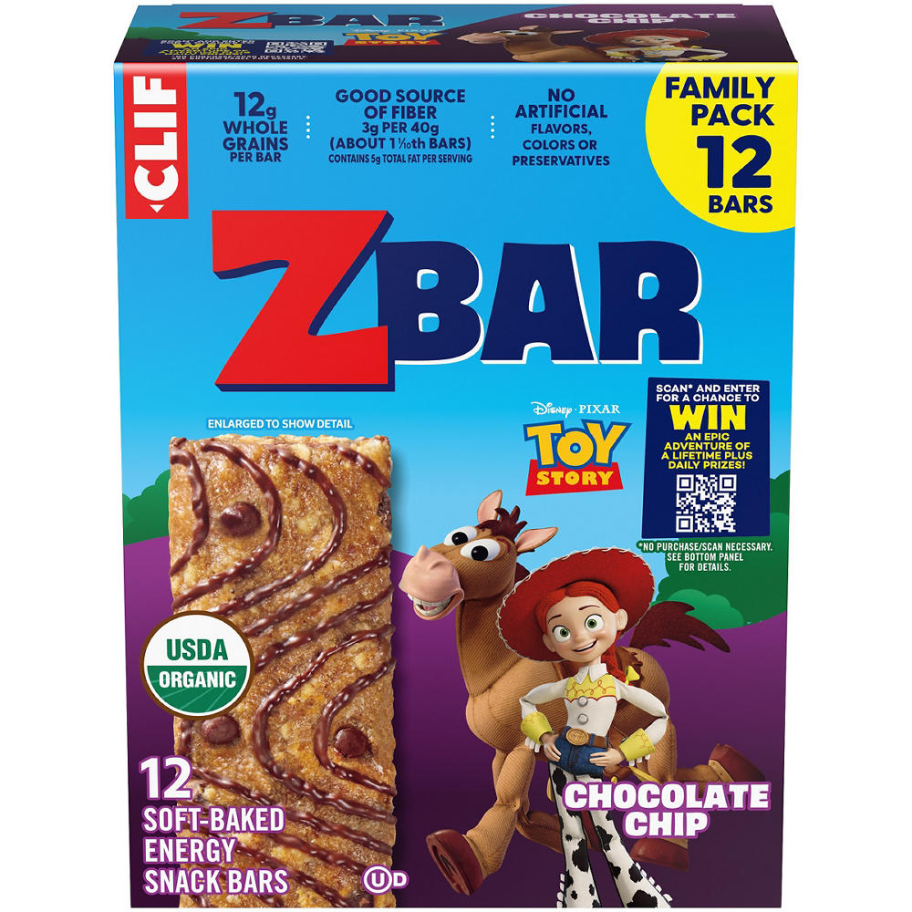 Clif ZBar Energy Snack Bars - Chocolate Chip, 12 pk