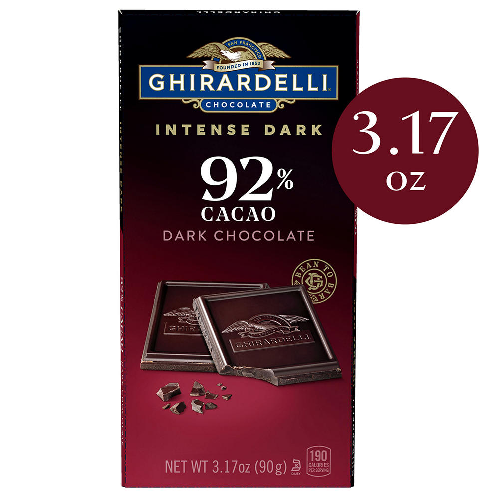 Ghirardelli Intense Dark 92% Cacao Chocolate Bar, 3.17 oz