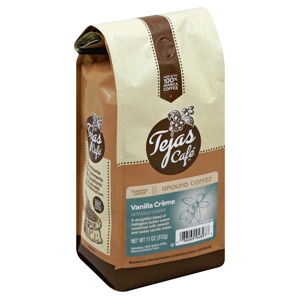 Tejas Cafe Vanilla Creme Ground Coffee, 11 oz