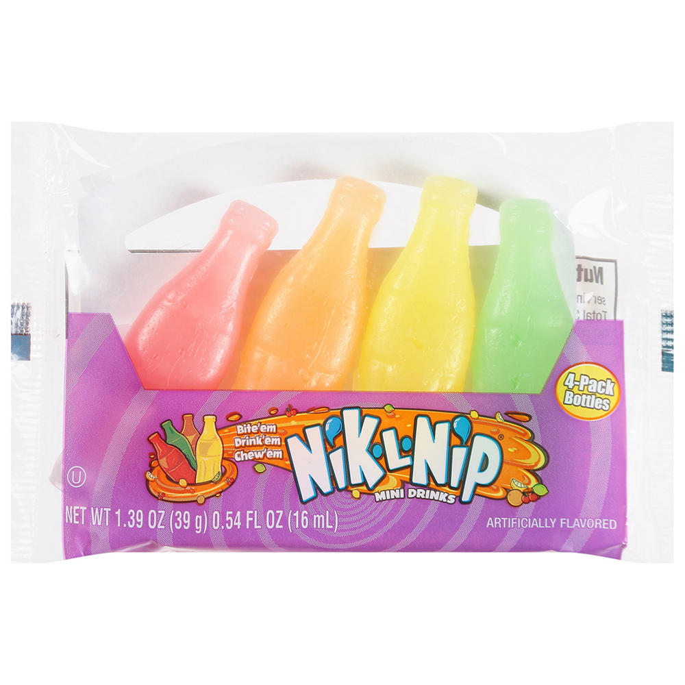 Nik-L-Nip Mini Wax Bottle Drinks, 4 ct