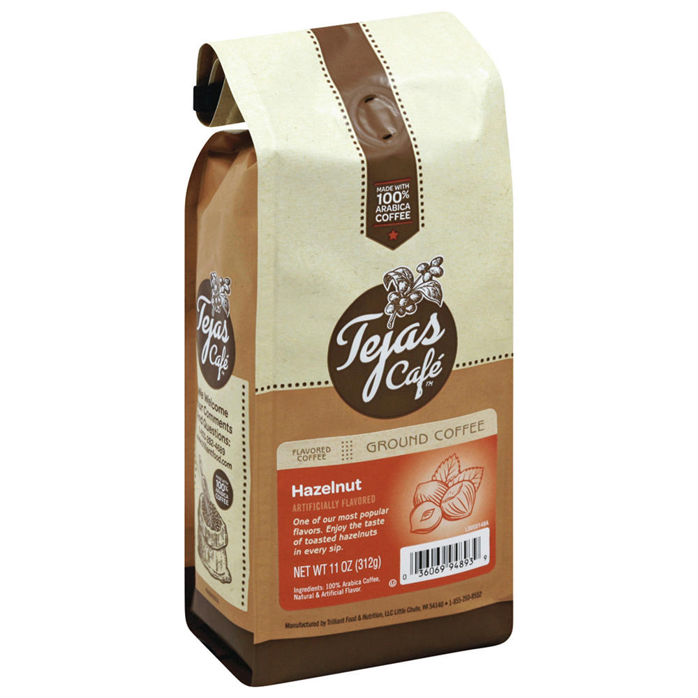 Tejas Cafe Hazelnut Ground Coffee, 11 oz
