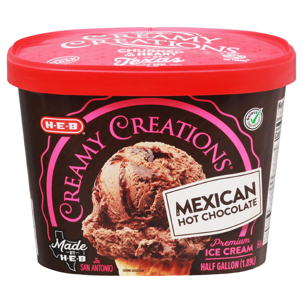 H-E-B Creamy Creations Mexican Hot Chocolate Ice Cream, 1/2 gal