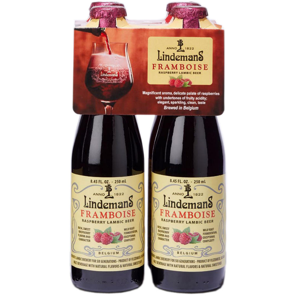 Lindeman's Framboise Raspberry Lambic Belgium Beer 4 pk Bottles, 8.45 oz