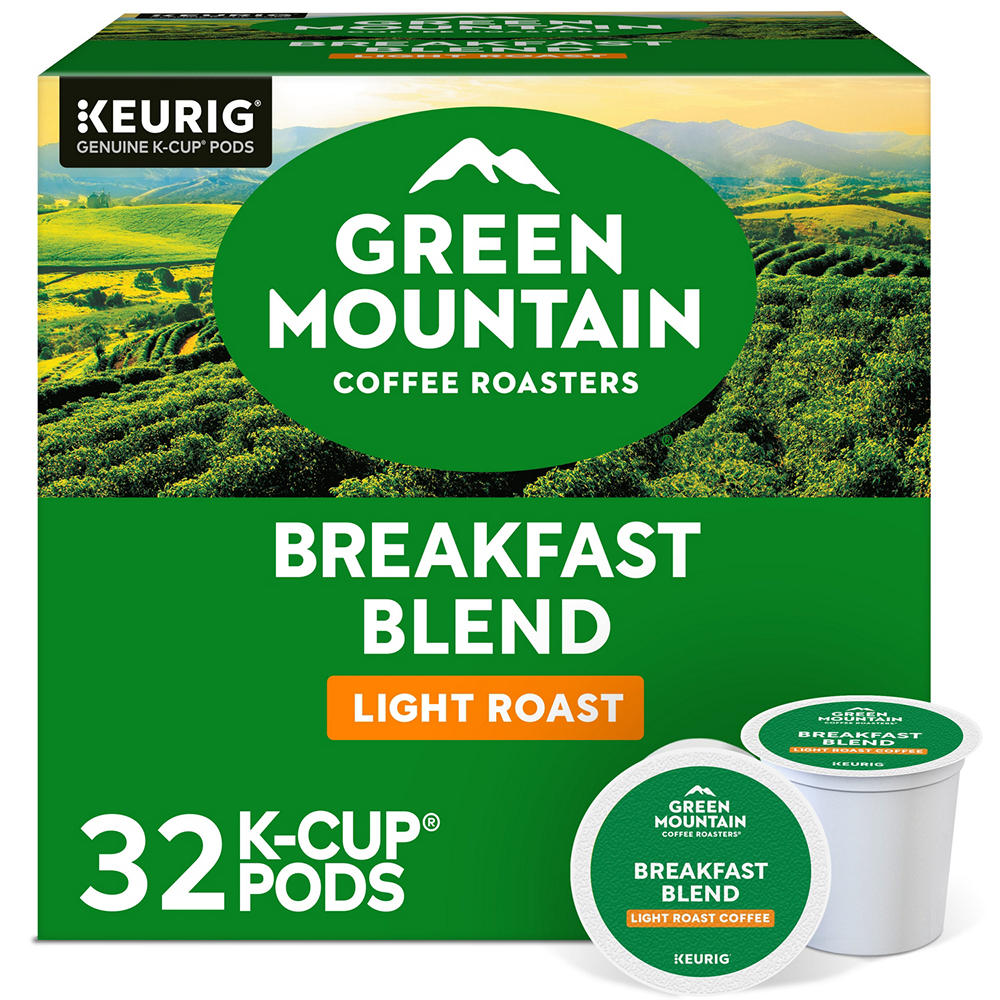 Green Mountain Coffee Breakfast Blend Light Roast Single Serve Coffee K Cups Value Pack, 32 ct
