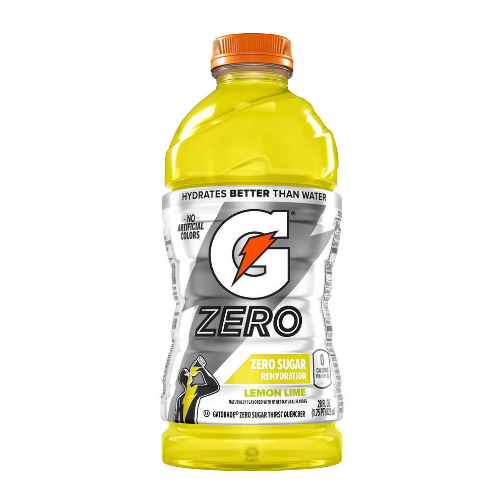 Gatorade Zero Sugar Lemon Lime Thirst Quencher Electrolyte Sports Drink, 28 oz