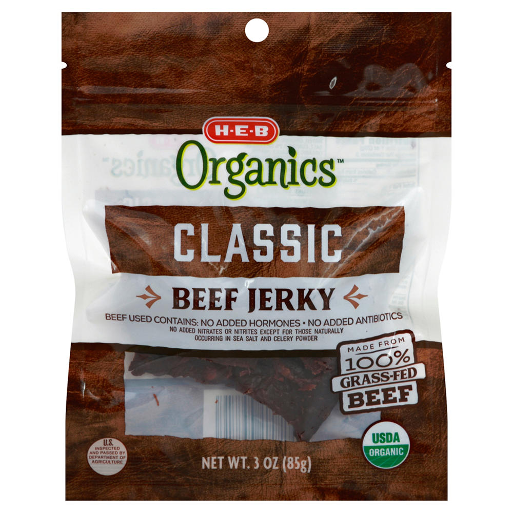 H-E-B Organics 11g Protein Classic Beef Jerky, 3 oz