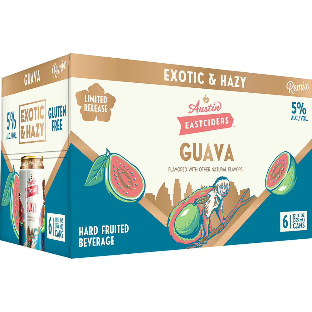 Austin Eastciders Seasonal Guava Cider 6 pk Cans, 12 oz