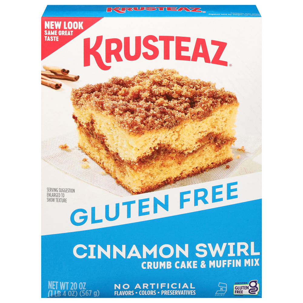 Krusteaz Gluten Free Cinnamon Swirl Crumb Cake & Muffin Mix, 20 oz