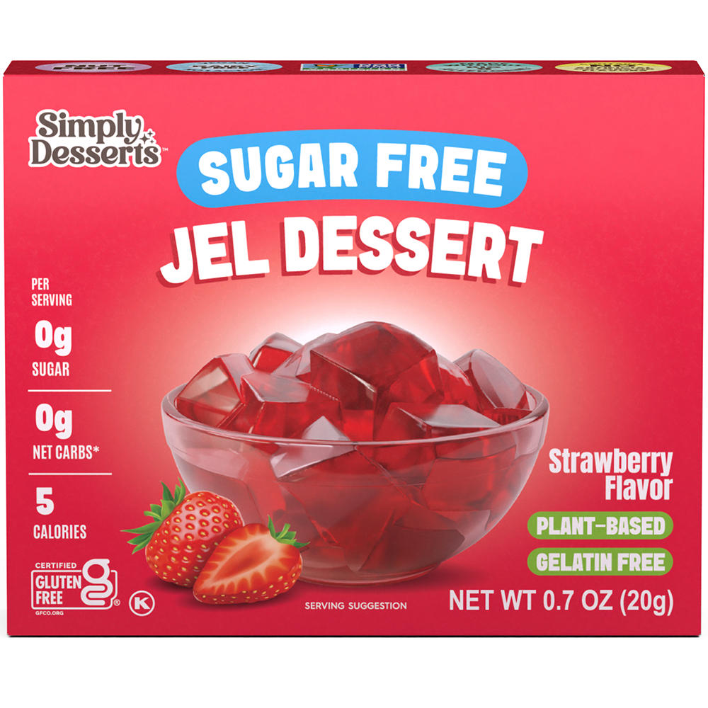 Simply Desserts Sugar Free Strawberry Jel Dessert, 0.7 oz