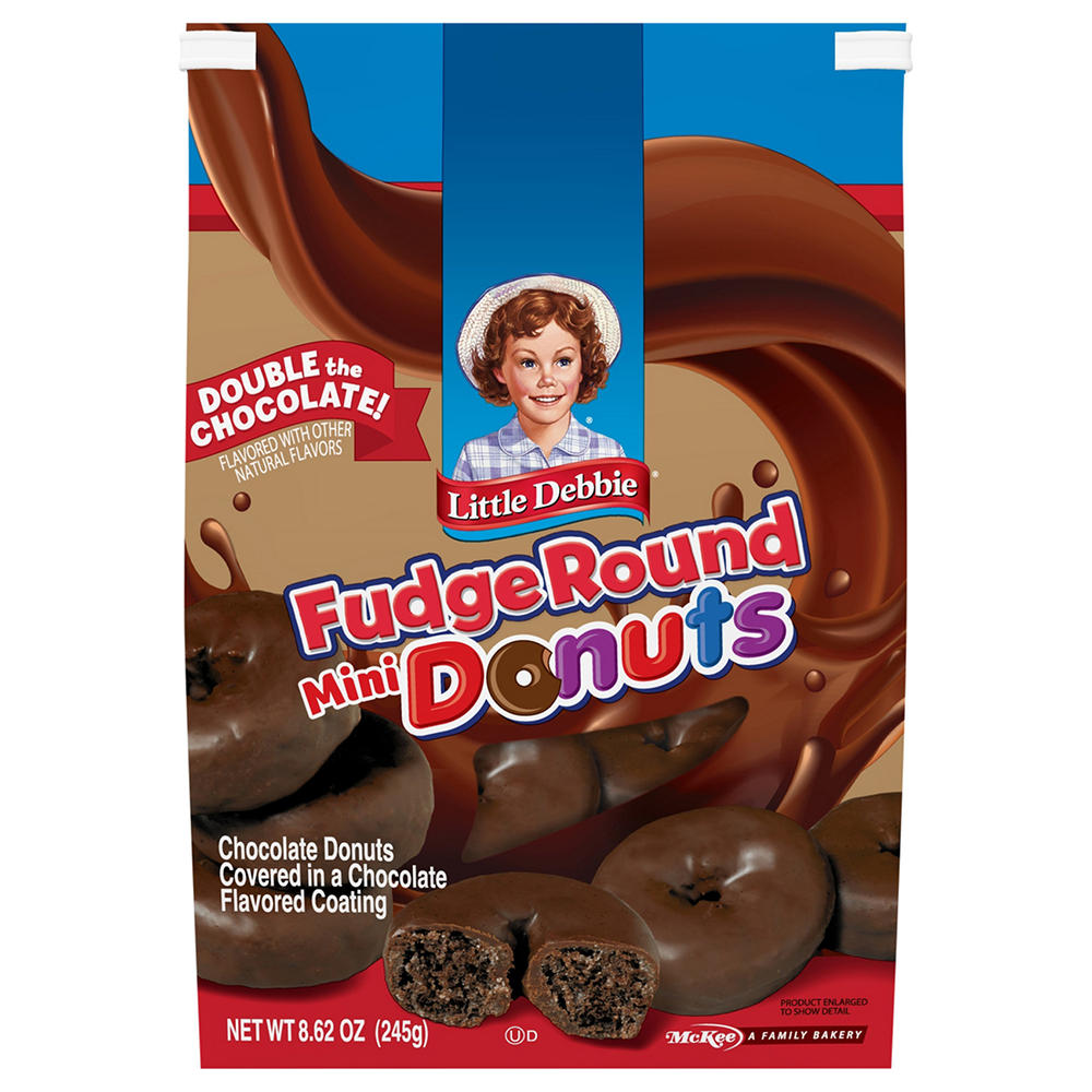 Little Debbie Fudge Round Chocolate Mini Donuts, 8.62 oz