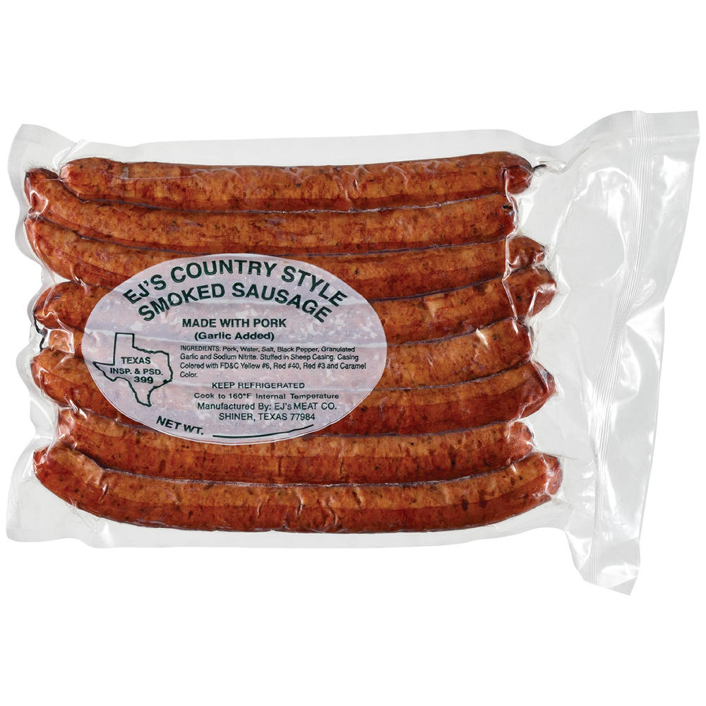 EJ's Country Style Smoked Sausage Porkies, Avg. 0.93 lb