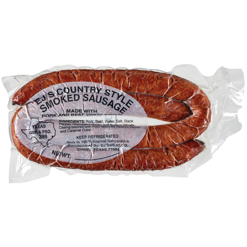 EJ's Country Style Double Ring Smoked Sausage, Avg. 1.94 lbs