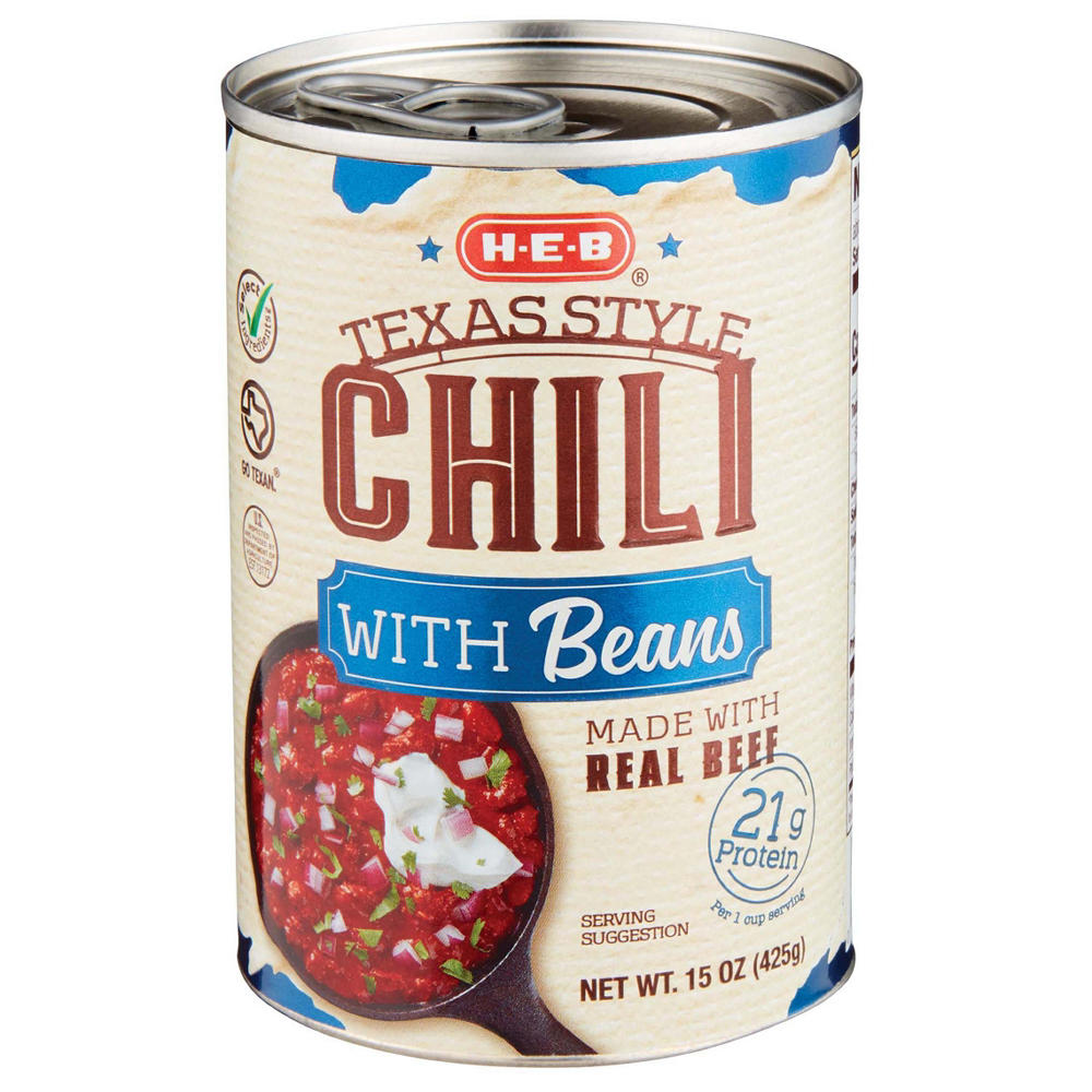 H-E-B Texas Style Chili with Beans, 15 oz