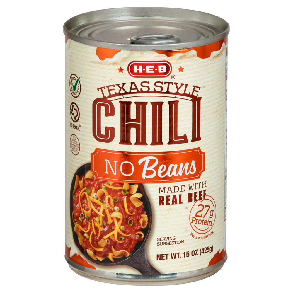 H-E-B Texas Style Chili - No Beans, 15 oz