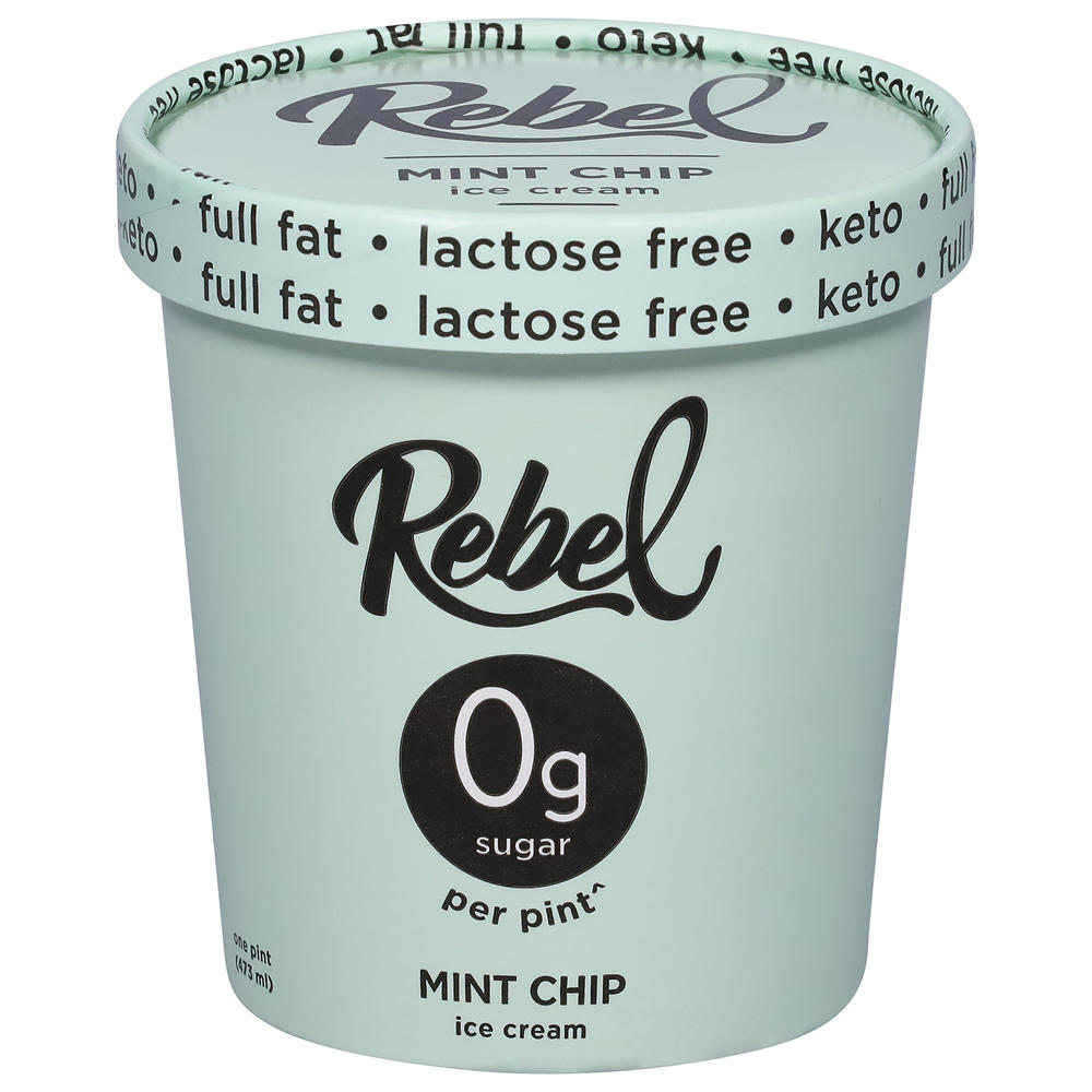 Rebel 0g Sugar Ice Cream - Mint Chip, 1 pt