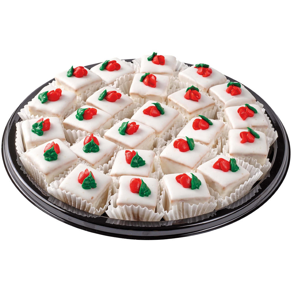 H-E-B Bakery Petit Four Specialty White Cake Bites, 24 ct