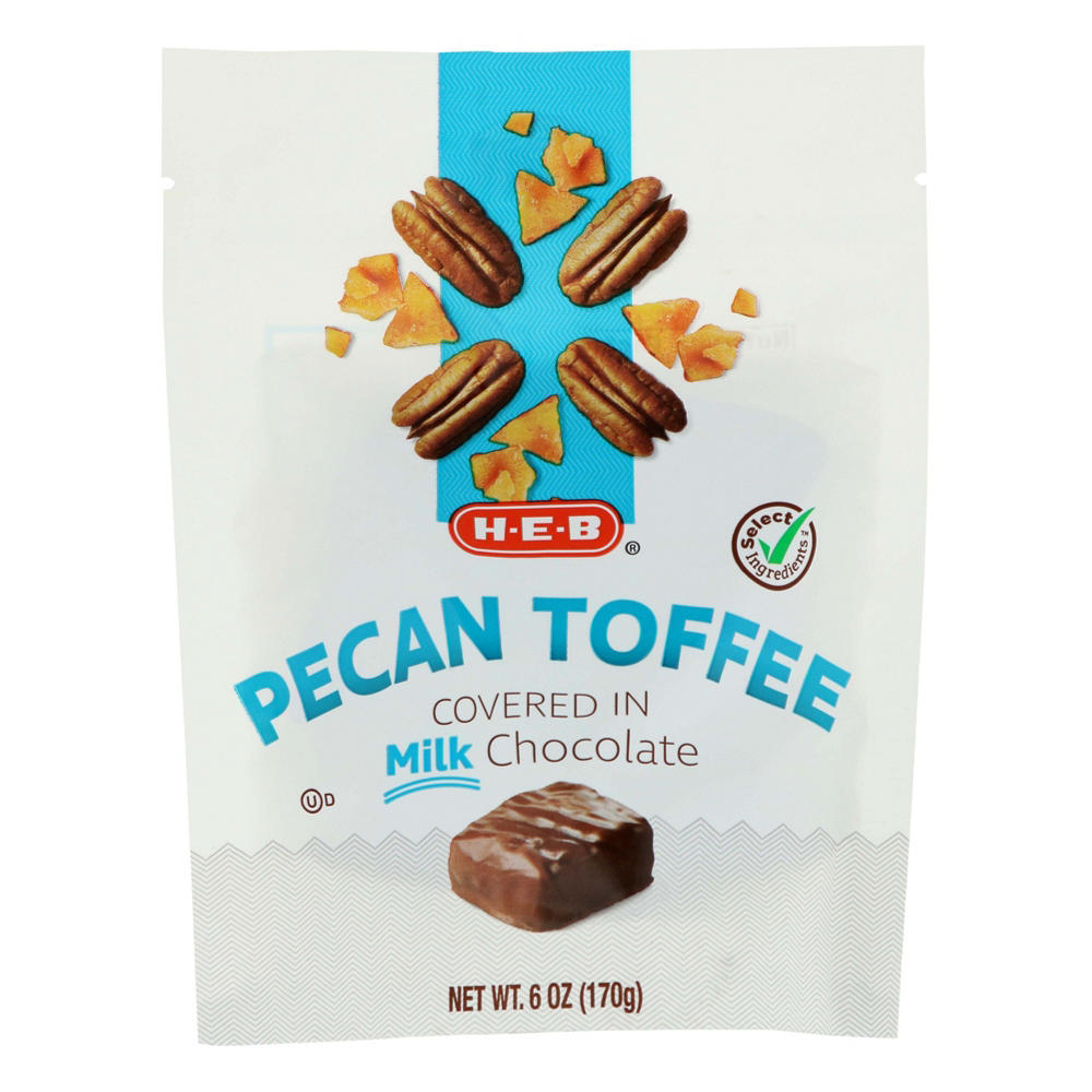 H-E-B Milk Chocolate-Covered Pecan Toffees, 6 oz