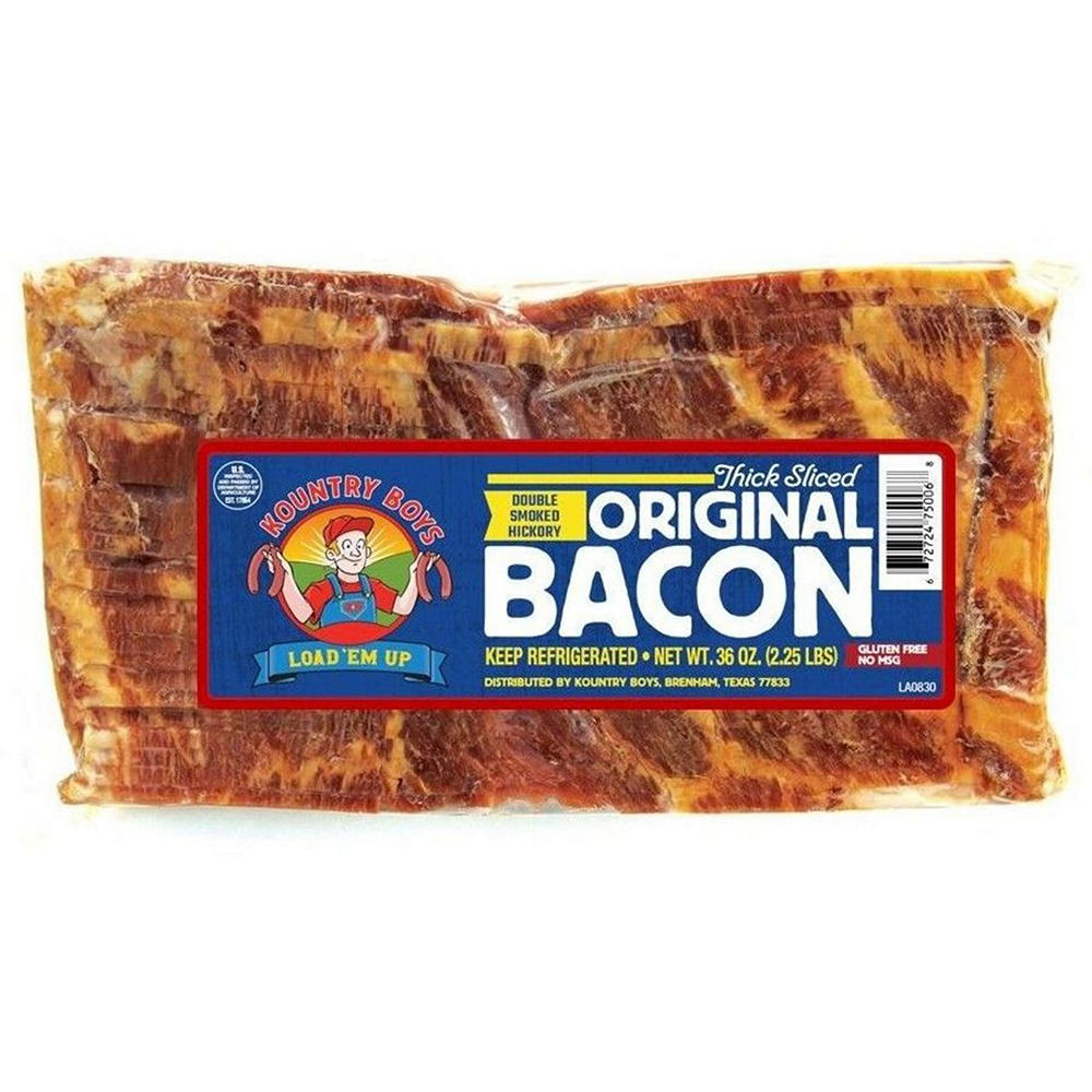 Kountry Boys Hickory Smoked Thick Sliced Bacon, 36 oz