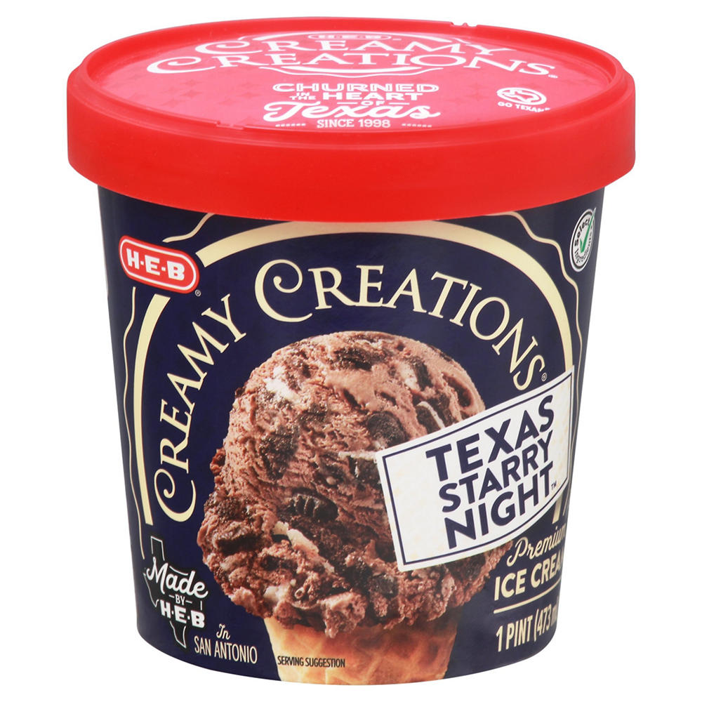 H-E-B Creamy Creations Texas Starry Night Ice Cream, 1 pt
