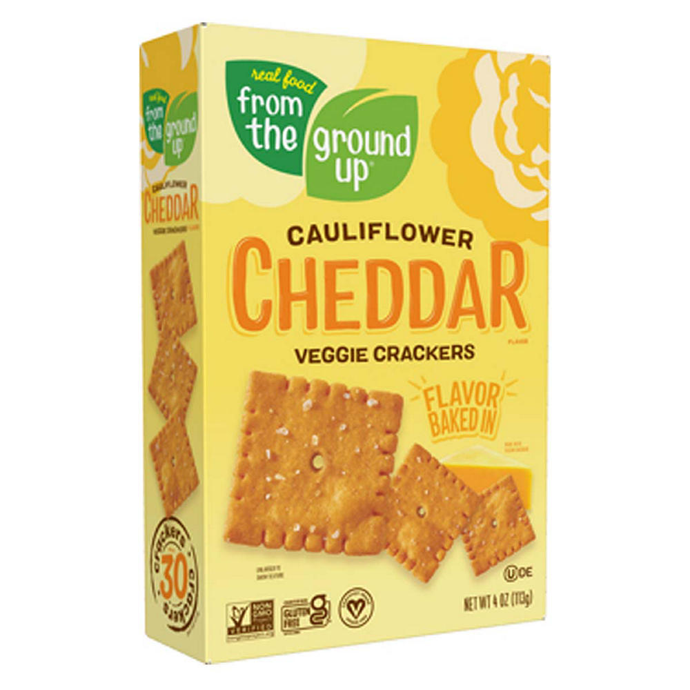 From The Ground Up Cauliflower Cheddar Crackers, 4 oz